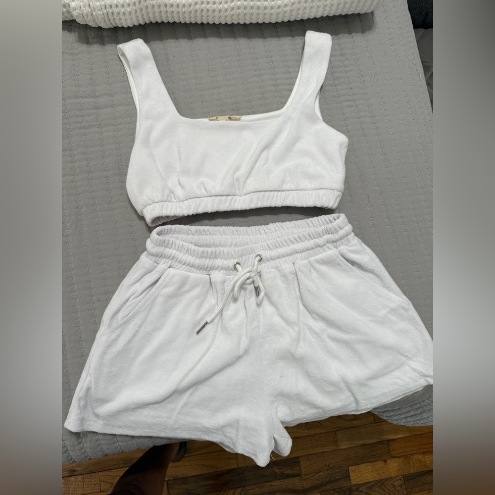 White Tank and Shorts Set